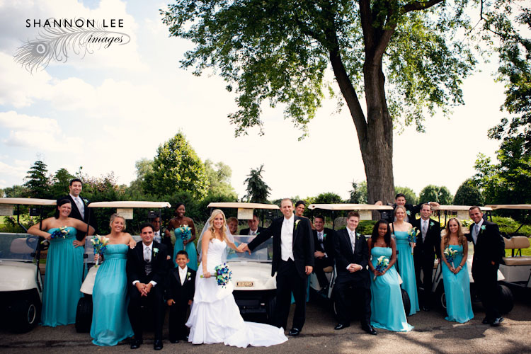 golf cart wedding party