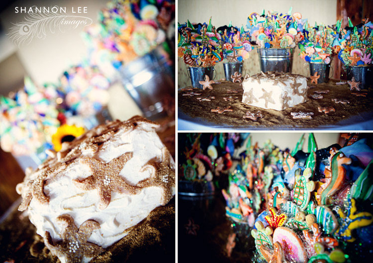 beach wedding cake