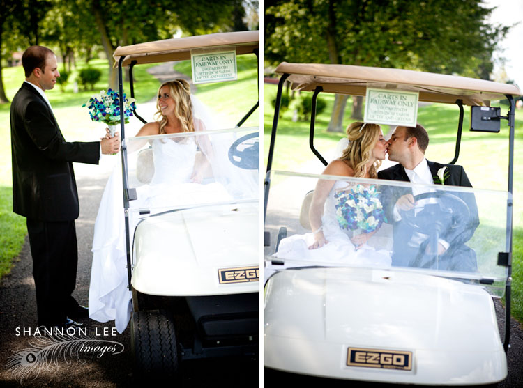 golf cart wedding