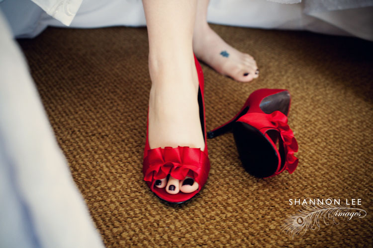 red wedding shoes
