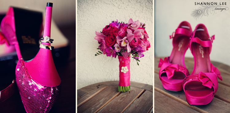 hot pink wedding details