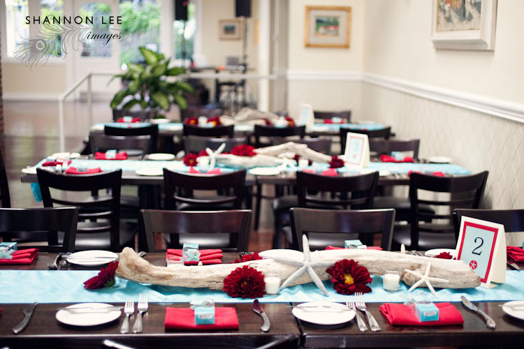 red aqua wedding