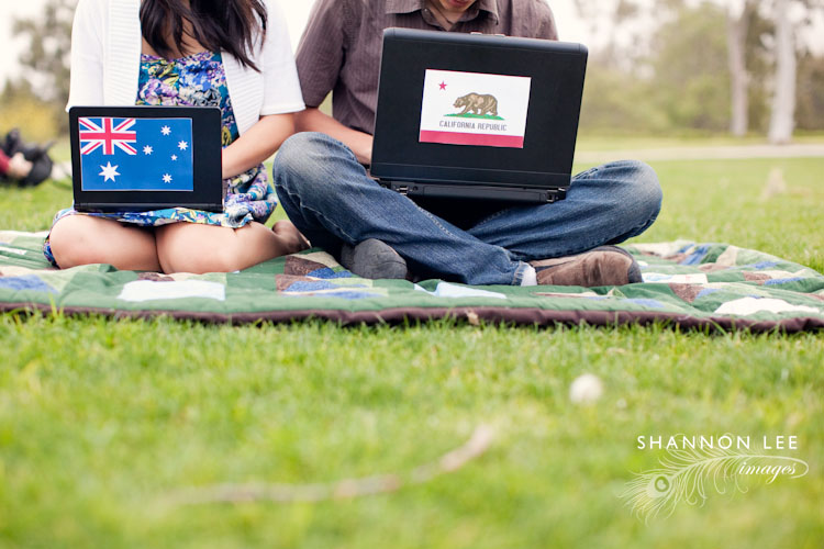 laptop engagement session