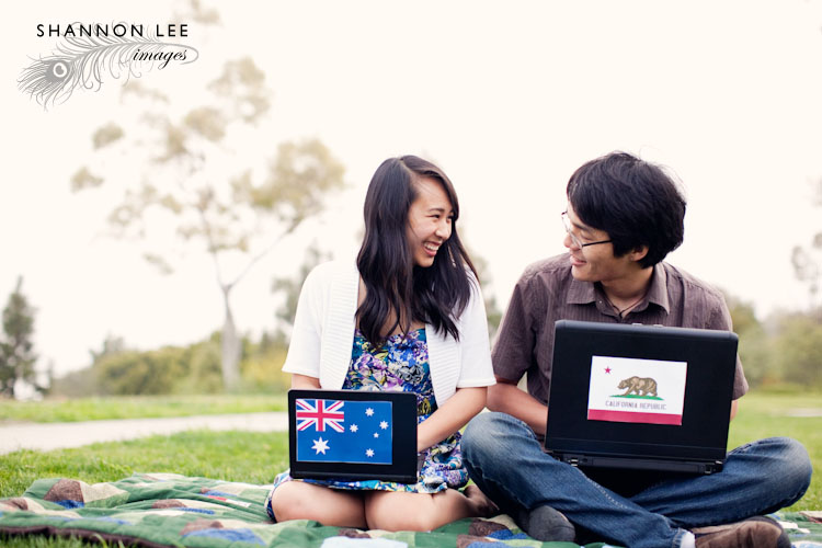 laptop engagement session