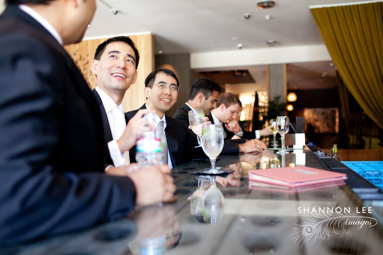 groomsmen at the bar