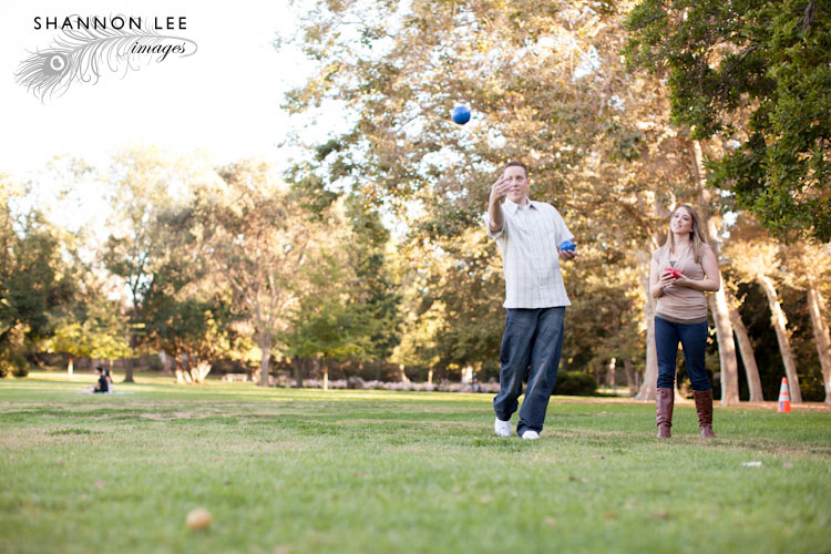bocce ball engagement session