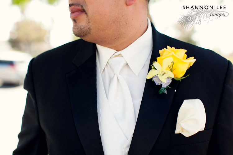 yellow wedding boutonniere