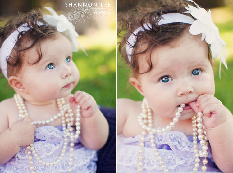 baby in pearls