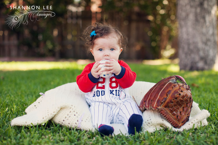 baseball themed session for girls
