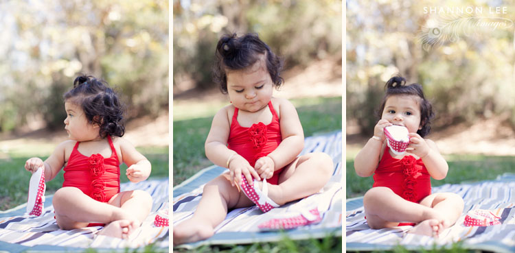 red baby girl swimsuit