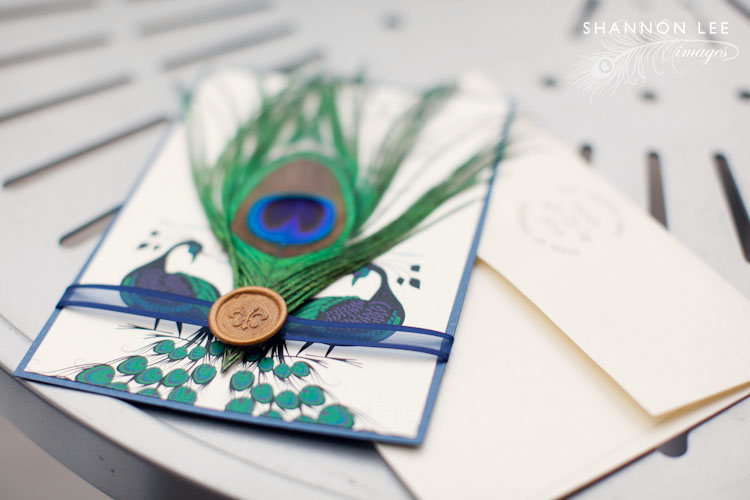 peacock wedding invitation