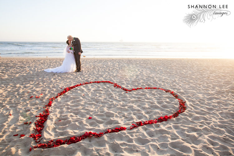 rose petal heart wedding ceremony site