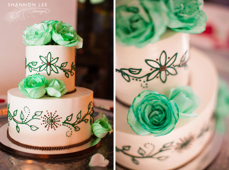 green wedding cake