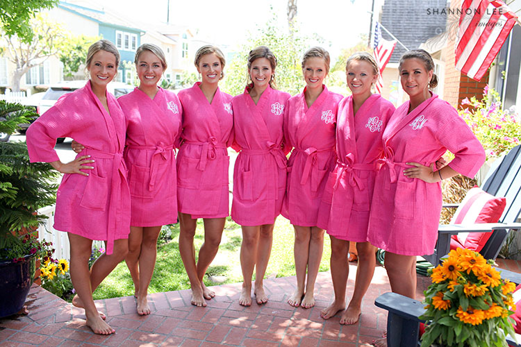 pink bridesmaid robes
