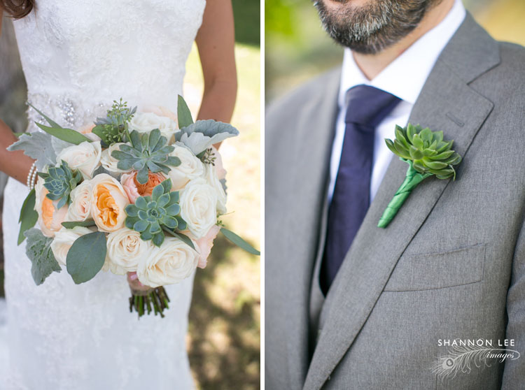 succulent bouquet and boutonniere