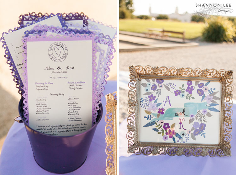 purple wedding details