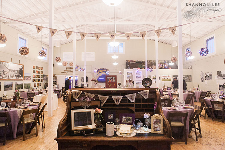 purple rustic wedding details