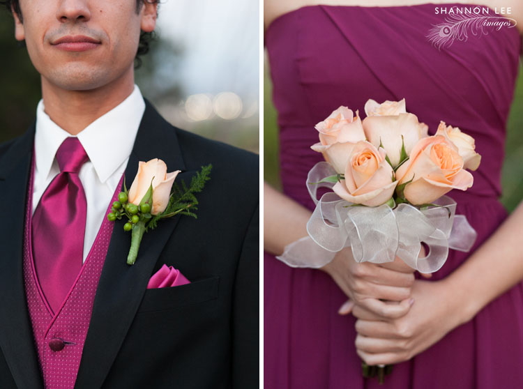 coral and magenta wedding