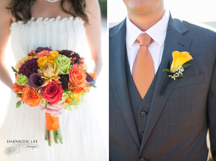 colorful winery wedding bouquet