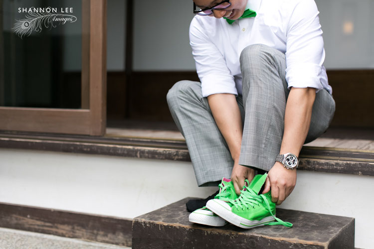 green converse wedding