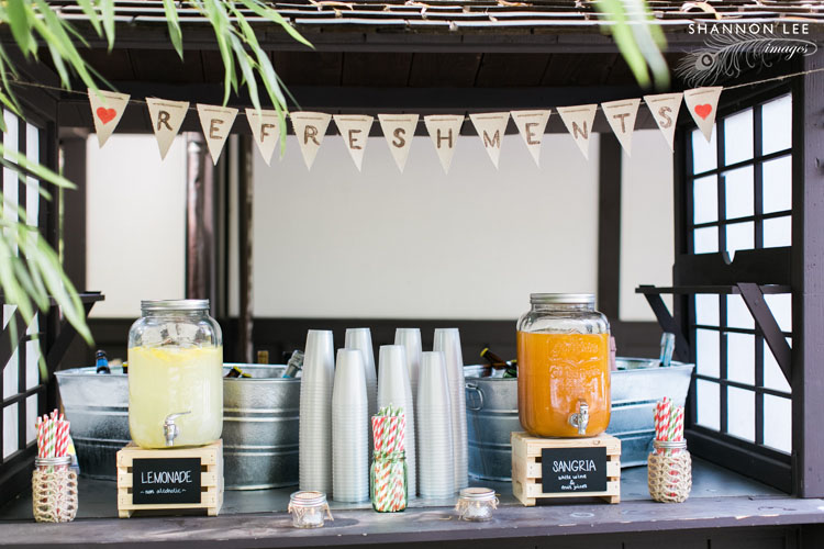 wedding refreshment table