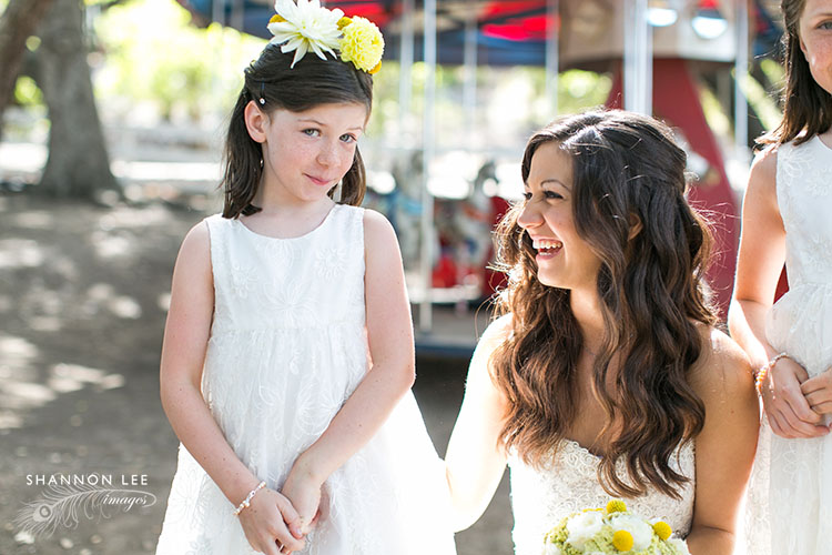 saddlerock-ranch-wedding-122 flower girl and bride