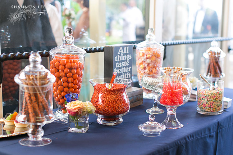 monterey-perry-house-wedding-149 coral and navy candy bar wedding